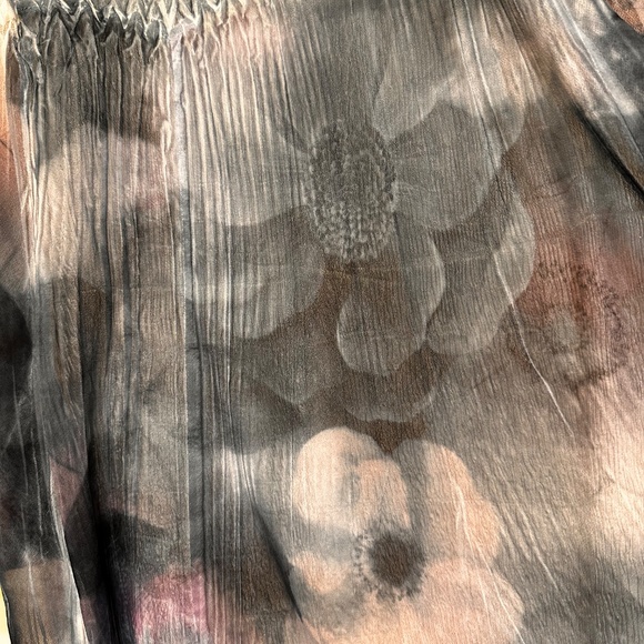 Komarov Dress & Eileen Fischer Silk Jacket Set - 50 Shades of Gray/ Blue/ Pink - Picture 11 of 14